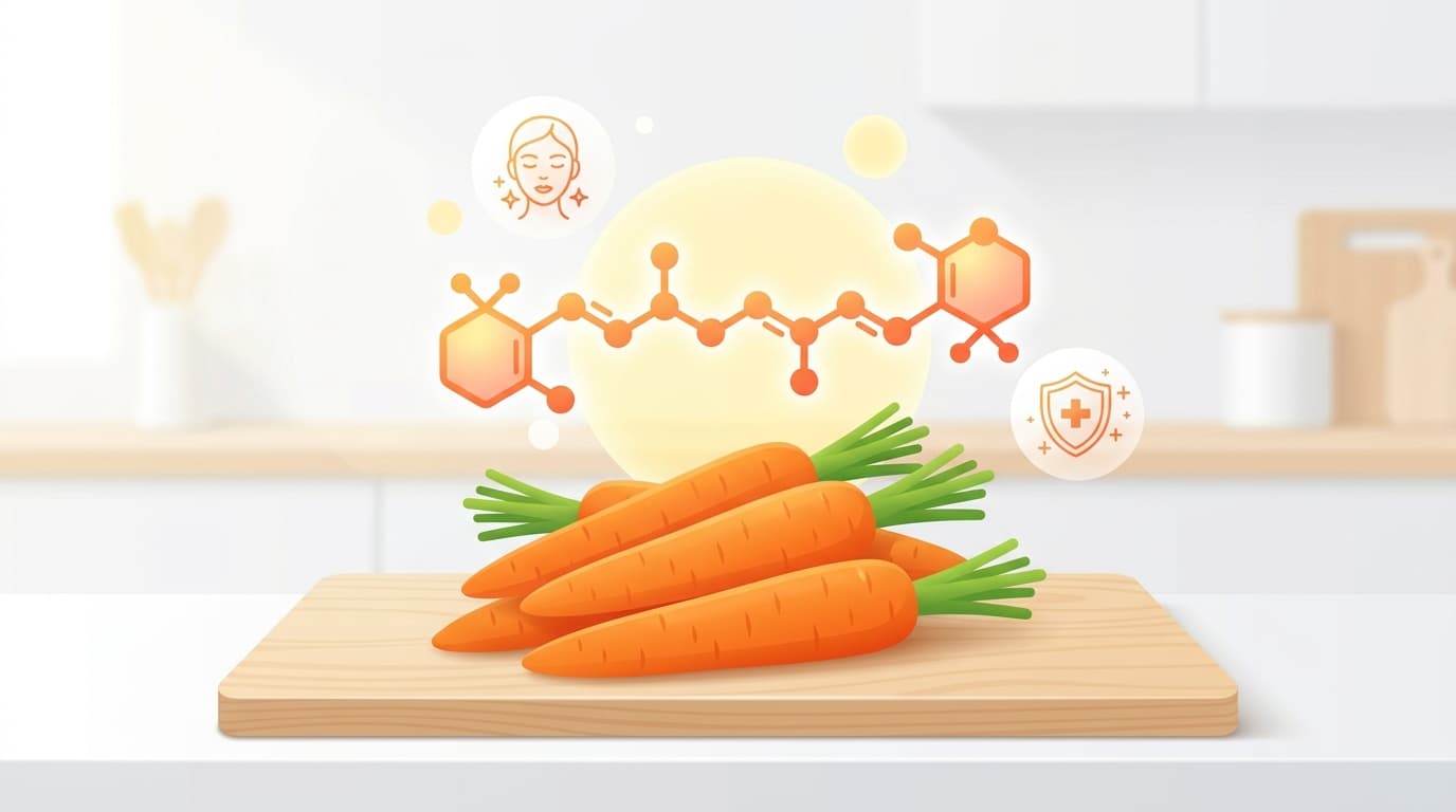 Beta-carotene trong cà rốt: Lợi ích cho da và miễn dịch
