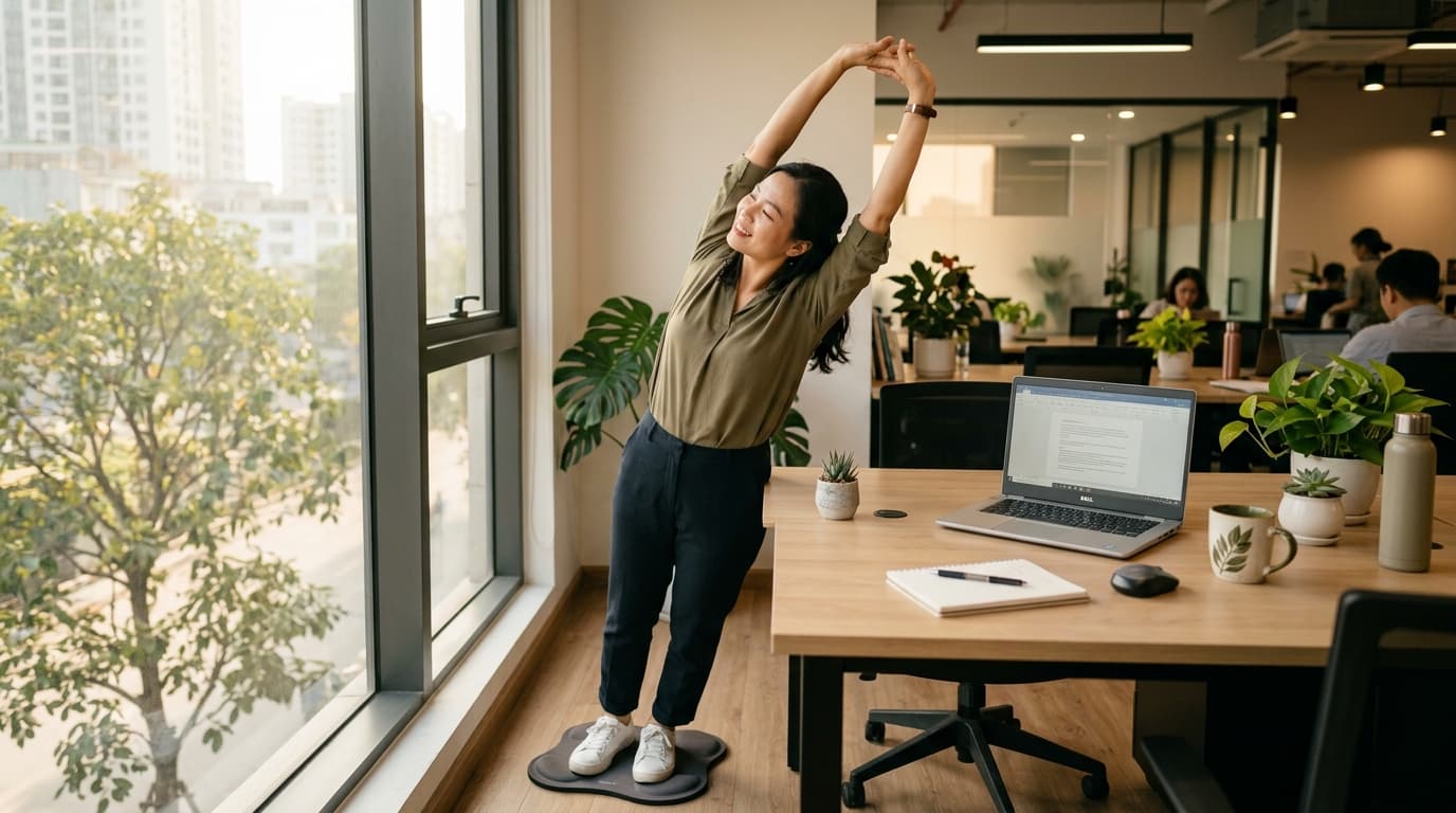 Các Bài Tập Thể Dục Đơn Giản Giúp Cân Bằng Sức Khỏe Tinh Thần Cho Dân Văn Phòng